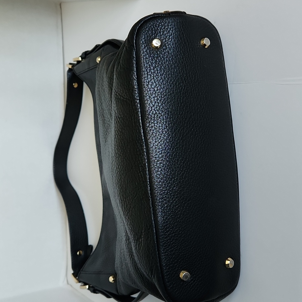 Michael Kors Black Leather Hobo with Gold Hardware - Picture 6 of 13